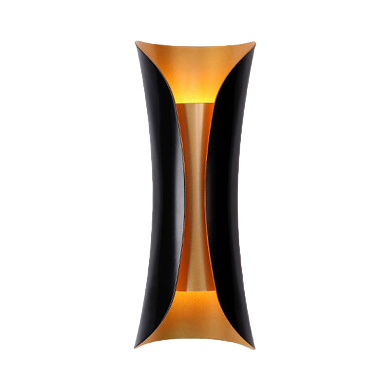 Modern Curl Sconce Light 13"/21"/30" Height 2 Lights Metallic Indoor Wall Lighting in Black Clearhalo 'Wall Lamps & Sconces' 'Wall Lights' Lighting' 271102