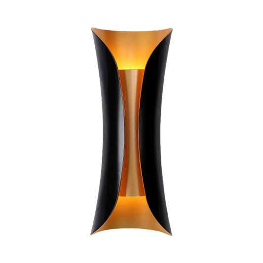 Modern Curl Sconce Light 13"/21"/30" Height 2 Lights Metallic Indoor Wall Lighting in Black Clearhalo 'Wall Lamps & Sconces' 'Wall Lights' Lighting' 271102