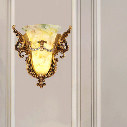 Retro Angel Wing Wall Mounted Lamp Single Resin Gold Finish Sconce Light Fixture Gold Clearhalo 'Wall Lamps & Sconces' 'Wall Lights' Lighting' 271344