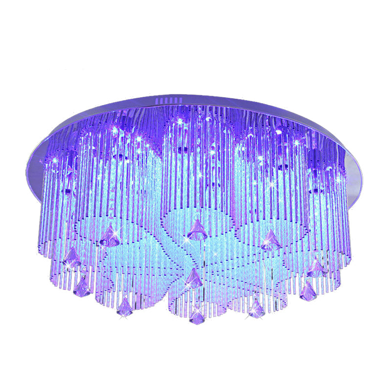 Flower Flushmount Modernism Crystal 4/8/15 Heads Stainless-Steel Ceiling Mounted Fixture Clearhalo 'Ceiling Lights' 'Close To Ceiling Lights' 'Close to ceiling' 'Flush mount' Lighting' 271748