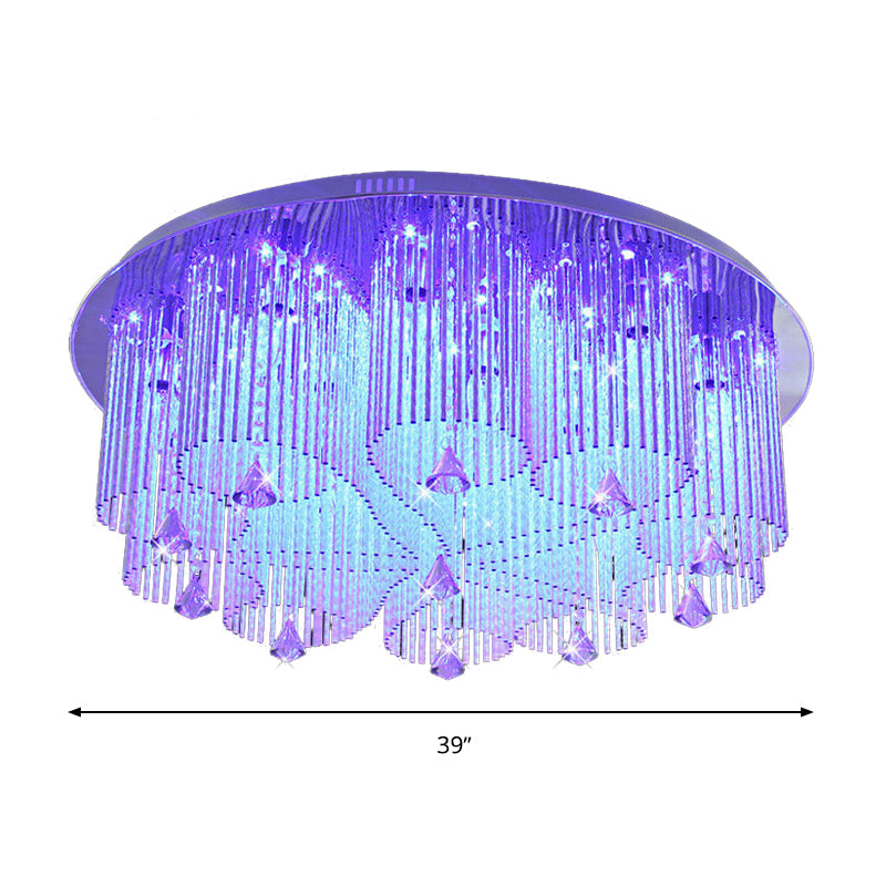 Flower Flushmount Modernism Crystal 4/8/15 Heads Stainless-Steel Ceiling Mounted Fixture