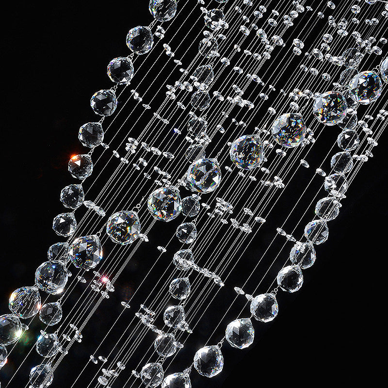 5 Bulbs Spiral Flush Light Modern Crystal Close to Ceiling Lighting in Nickel for Living Room Clearhalo 'Ceiling Lights' 'Close To Ceiling Lights' 'Close to ceiling' 'Flush mount' Lighting' 271861