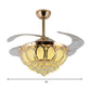 15"/19" Wide Dome Ceiling Fan Light Modern Crystal Gold Led Flush Mount with Remote Control/Wall Control/Remote Control and Wall Control Clearhalo 'Ceiling Fans with Lights' 'Ceiling Fans' 'Modern Ceiling Fans' 'Modern' Lighting' 271919