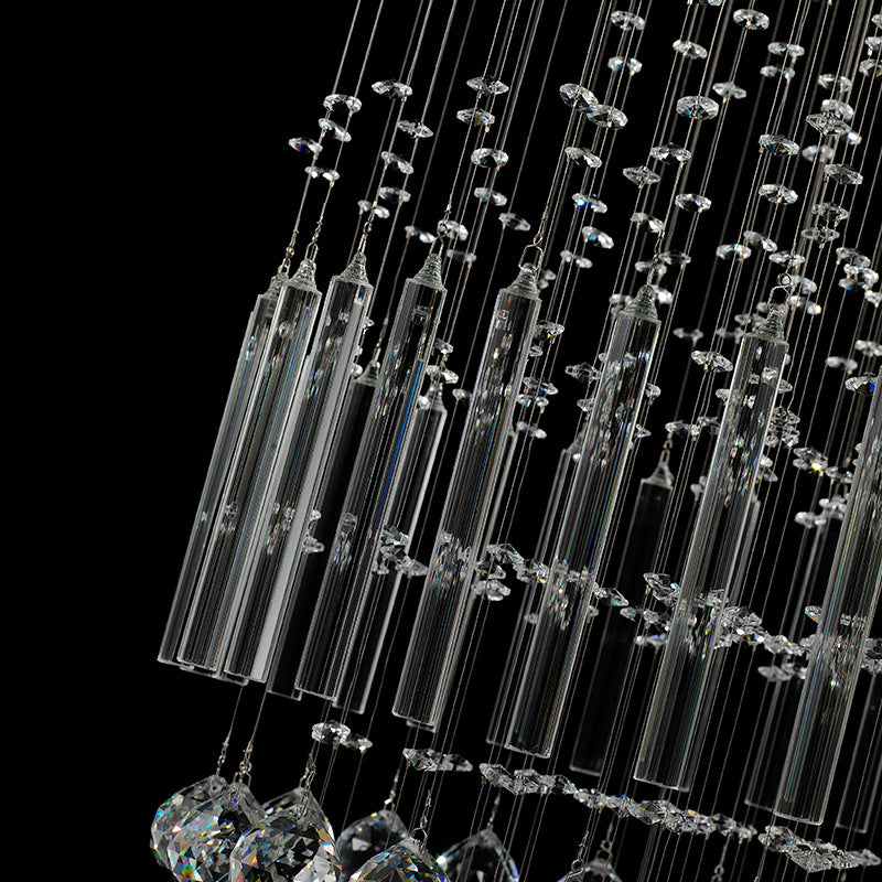 Conical Flush Mount Minimalist Clear Crystal 9 Lights White Flush Light for Living Room Clearhalo 'Ceiling Lights' 'Close To Ceiling Lights' 'Close to ceiling' 'Flush mount' Lighting' 272195