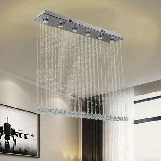 Double C Shaped Crystal Ball Flush Mount Light 6 Lights Nickel Ceiling Lighting for Bedroom Nickel Clearhalo 'Ceiling Lights' 'Close To Ceiling Lights' 'Close to ceiling' 'Flush mount' Lighting' 272223