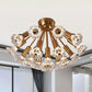 Sputnik Semi Mount Lighting Minimalist Crystal 16 Lights Brass Semi Flush Light Fixture Clearhalo 'Ceiling Lights' 'Close To Ceiling Lights' 'Close to ceiling' 'Semi-flushmount' Lighting' 272229