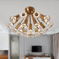Sputnik Semi Mount Lighting Minimalist Crystal 16 Lights Brass Semi Flush Light Fixture Clearhalo 'Ceiling Lights' 'Close To Ceiling Lights' 'Close to ceiling' 'Semi-flushmount' Lighting' 272230