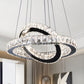 Ring Chandelier Light Minimalist Crystal 19"/19.5"/23.5" Wide LED Black Hanging Lamp Kit for Bedroom Clearhalo 'Ceiling Lights' 'Modern Pendants' 'Modern' 'Pendant Lights' 'Pendants' Lighting' 272311