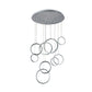 Circle Crystal Cluster Pendant Light Minimalist 9 Lights Nickel Hanging Lamp Kit in Warm Light Clearhalo 'Ceiling Lights' 'Modern Pendants' 'Modern' 'Pendant Lights' 'Pendants' Lighting' 272472