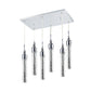 Tube Bedroom Cluster Pendant Crystal 6 Lights Contemporary Hanging Ceiling Light in Chrome, Warm/White Light Clearhalo 'Ceiling Lights' 'Modern Pendants' 'Modern' 'Pendant Lights' 'Pendants' Lighting' 272486