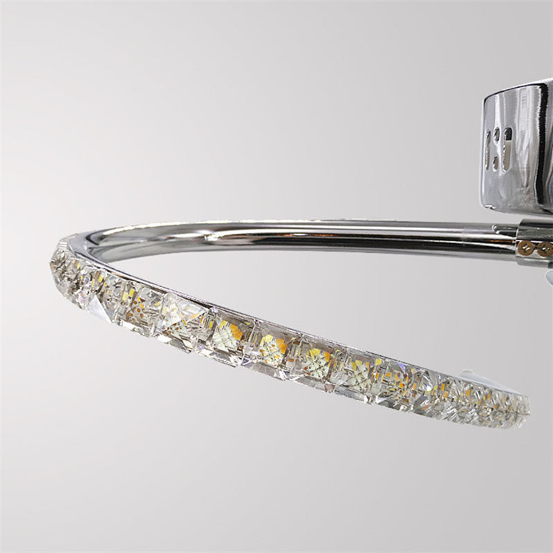 Crystal Twist Flush Light Minimalist 6 Lights Flush Mount Lighting in Chrome, Warm/White Light Clearhalo 'Ceiling Lights' 'Close To Ceiling Lights' 'Close to ceiling' 'Flush mount' Lighting' 272553