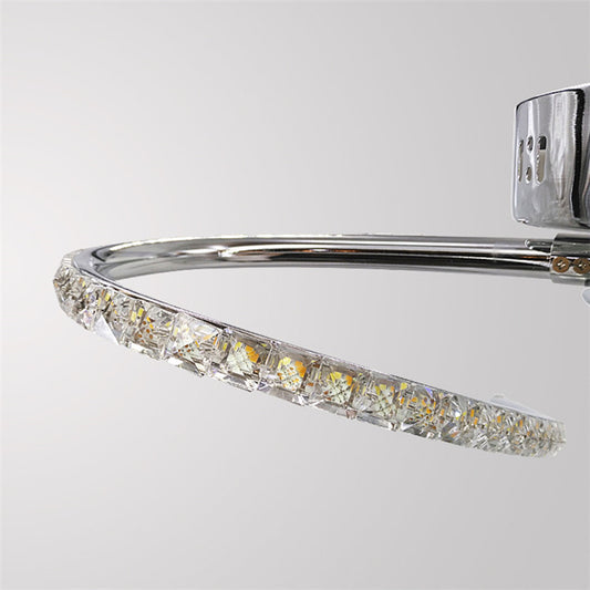 Crystal Twist Flush Light Minimalist 6 Lights Flush Mount Lighting in Chrome, Warm/White Light Clearhalo 'Ceiling Lights' 'Close To Ceiling Lights' 'Close to ceiling' 'Flush mount' Lighting' 272553