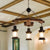 Brown Anchor Chandelier Pendant Light Loft Style 3 Lights Wood and Metal Ceiling Lamp with Lantern Shade Brown Clearhalo 'Cast Iron' 'Ceiling Lights' 'Chandeliers' 'Industrial Chandeliers' 'Industrial' 'Metal' 'Middle Century Chandeliers' 'Rustic Chandeliers' 'Tiffany' Lighting' 273001