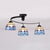 Stained Glass Semi Flushmount with Shade 3 Lights Tiffany Style Semi Flush Ceiling Light in White/Clear/Blue Clear Clearhalo 'Ceiling Lights' 'Chandeliers' 'Close To Ceiling Lights' 'Close to ceiling' 'Glass shade' 'Glass' 'Semi-flushmount' 'Tiffany close to ceiling' 'Tiffany' Lighting' 27315