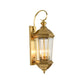 Lantern Outdoor Wall Sconce Light Traditional Metal 1 Bulb Gold Wall Lighting Fixture Clearhalo 'Wall Lamps & Sconces' 'Wall Lights' Lighting' 273220