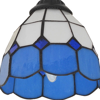 Bowl Semi Flush Light Tiffany Style 3 Lights Stained Glass Semi Flushmount in Orange/Pink/Blue for Living Room Clearhalo 'Ceiling Lights' 'Close To Ceiling Lights' 'Close to ceiling' 'Glass shade' 'Glass' 'Semi-flushmount' 'Tiffany close to ceiling' 'Tiffany' Lighting' 27332