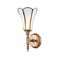 Brass 1-Light Wall Light Sconce Traditional Metal Flower Wall Mounted Lamp with Milk Bevel Glass Shade Clearhalo 'Wall Lamps & Sconces' 'Wall Lights' Lighting' 273420