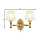 Brass Finish 1/2-Bulb Wall Light Vintage Stylish Milk Glass Cone Shade Wall Sconce Fixture for Bedroom Clearhalo 'Wall Lamps & Sconces' 'Wall Lights' Lighting' 273444