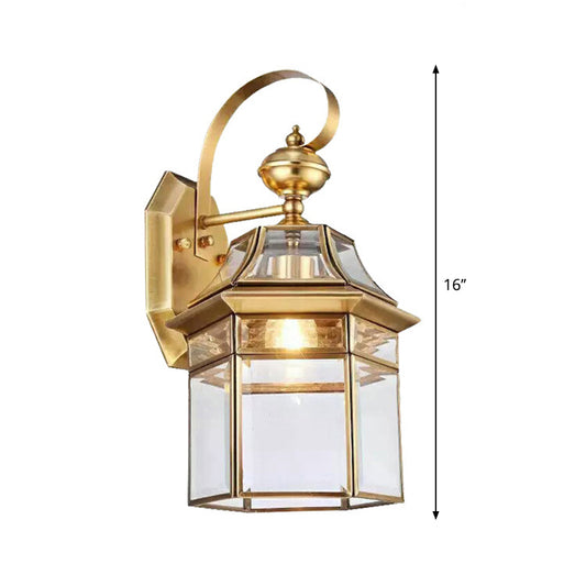 1 Bulb Wall Sconce Traditional Open Bottom Metal Wall Light Fixture in Brass for Living Room Clearhalo 'Wall Lamps & Sconces' 'Wall Lights' Lighting' 273692