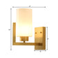 Minimalism Style Cylinder Wall Sconce Lamp 1 Light Opal Frosted Glass Wall Light in Brass for Bedroom Clearhalo 'Wall Lamps & Sconces' 'Wall Lights' Lighting' 273856