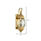 1/3-Head Metal Wall Light Traditionalism Brass Lantern Porch Wall Sconce Lighting, 7.5"/9.5" Wide Clearhalo 'Wall Lamps & Sconces' 'Wall Lights' Lighting' 273979