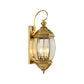 1/3-Head Metal Wall Light Traditionalism Brass Lantern Porch Wall Sconce Lighting, 7.5"/9.5" Wide Clearhalo 'Wall Lamps & Sconces' 'Wall Lights' Lighting' 273983