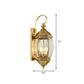 1/3-Head Metal Wall Light Traditionalism Brass Lantern Porch Wall Sconce Lighting, 7.5"/9.5" Wide Clearhalo 'Wall Lamps & Sconces' 'Wall Lights' Lighting' 273984