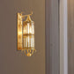 Cylinder Metal Sconce Light Traditionalism 1/3-Bulb Entry Wall Light Fixture in Brass, 6.5"/10" Wide Clearhalo 'Wall Lamps & Sconces' 'Wall Lights' Lighting' 274002