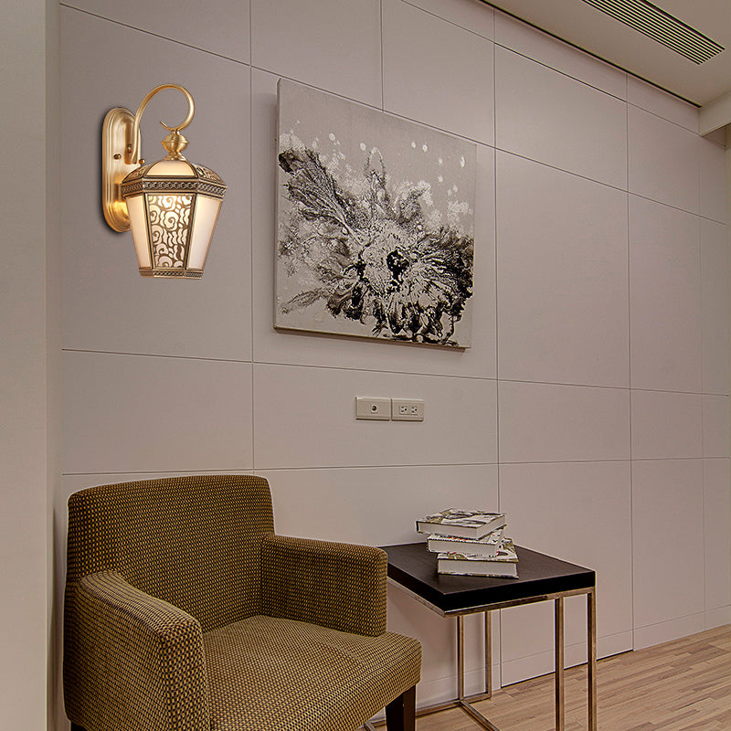 Metal Brass Wall Sconce Lighting Birdcage 1-Light Traditional Wall Light Fixture for Foyer, 6"/7.5" Wide Clearhalo 'Wall Lamps & Sconces' 'Wall Lights' Lighting' 274290