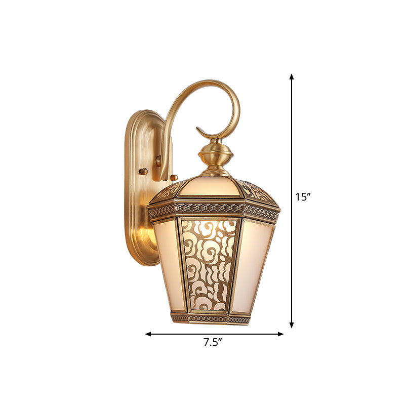 Metal Brass Wall Sconce Lighting Birdcage 1-Light Traditional Wall Light Fixture for Foyer, 6"/7.5" Wide Clearhalo 'Wall Lamps & Sconces' 'Wall Lights' Lighting' 274293