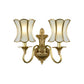 Traditional Curvy Sconce Light Fixture 1/2-Bulb Brass Metal Wall Lamp for Bedroom Clearhalo 'Wall Lamps & Sconces' 'Wall Lights' Lighting' 274376