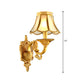 Traditional Scallop Sconce Light 1/2-Bulb Metal Wall Lighting Fixture in Brass for Living Room Clearhalo 'Wall Lamps & Sconces' 'Wall Lights' Lighting' 274439