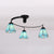 Stained Glass Ceiling Light Fixture Tiffany Style 3/5 Lights Semi Flush Mount Light in White/Blue/Clear 3 Blue Clearhalo 'Ceiling Lights' 'Close To Ceiling Lights' 'Close to ceiling' 'Glass shade' 'Glass' 'Semi-flushmount' 'Tiffany close to ceiling' 'Tiffany' Lighting' 27445