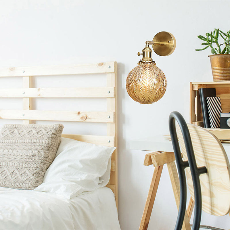 Geometric/Globe/Pentagram Wall Sconce Contemporary Prismatic Glass 1 Bulb Brass Wall Mount Light Fixture Clearhalo 'Cast Iron' 'Glass' 'Industrial' 'Modern wall lights' 'Modern' 'Tiffany' 'Traditional wall lights' 'Wall Lamps & Sconces' 'Wall Lights' Lighting' 274524