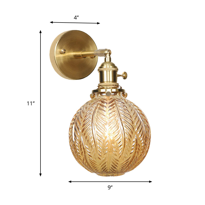 Geometric/Globe/Pentagram Wall Sconce Contemporary Prismatic Glass 1 Bulb Brass Wall Mount Light Fixture Clearhalo 'Cast Iron' 'Glass' 'Industrial' 'Modern wall lights' 'Modern' 'Tiffany' 'Traditional wall lights' 'Wall Lamps & Sconces' 'Wall Lights' Lighting' 274526