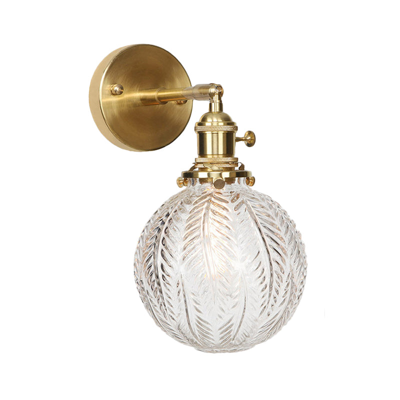 Geometric/Globe/Pentagram Wall Sconce Contemporary Prismatic Glass 1 Bulb Brass Wall Mount Light Fixture Clearhalo 'Cast Iron' 'Glass' 'Industrial' 'Modern wall lights' 'Modern' 'Tiffany' 'Traditional wall lights' 'Wall Lamps & Sconces' 'Wall Lights' Lighting' 274530