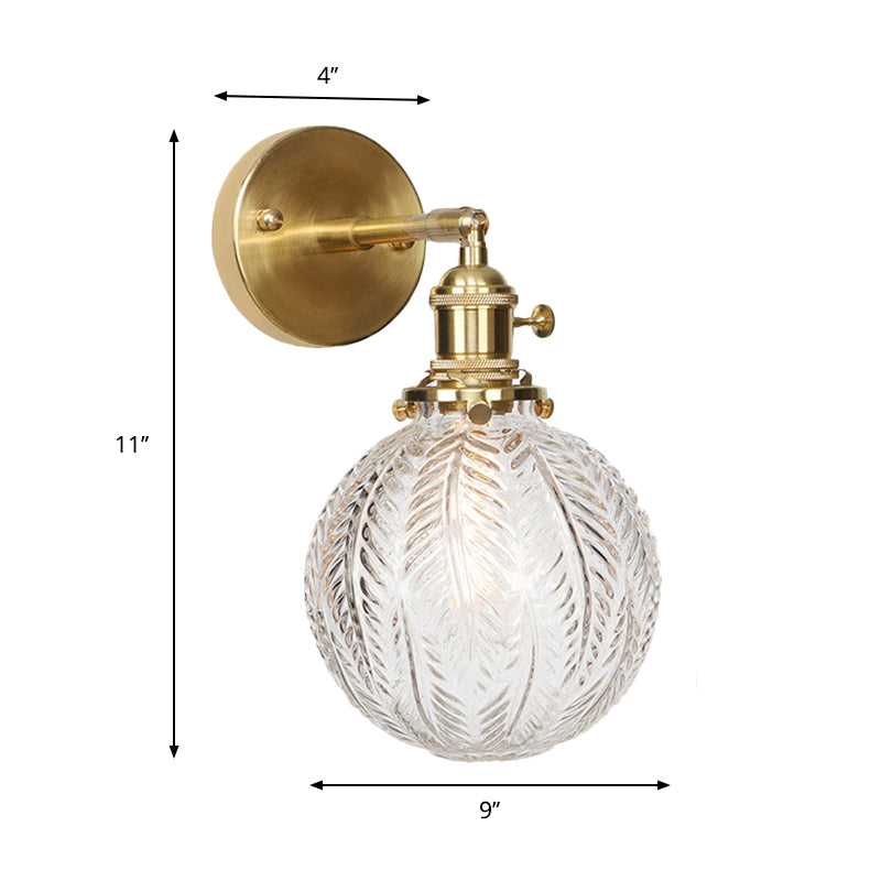 Geometric/Globe/Pentagram Wall Sconce Contemporary Prismatic Glass 1 Bulb Brass Wall Mount Light Fixture Clearhalo 'Cast Iron' 'Glass' 'Industrial' 'Modern wall lights' 'Modern' 'Tiffany' 'Traditional wall lights' 'Wall Lamps & Sconces' 'Wall Lights' Lighting' 274531
