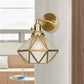 Geometric/Globe/Pentagram Wall Sconce Contemporary Prismatic Glass 1 Bulb Brass Wall Mount Light Fixture Brass F Clearhalo 'Cast Iron' 'Glass' 'Industrial' 'Modern wall lights' 'Modern' 'Tiffany' 'Traditional wall lights' 'Wall Lamps & Sconces' 'Wall Lights' Lighting' 274532