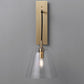 Brass Flared Wall Sconce Light Retro Style 1-Light Clear Glass Wall Mounted Lamp Clearhalo 'Cast Iron' 'Glass' 'Industrial' 'Modern wall lights' 'Modern' 'Tiffany' 'Traditional wall lights' 'Wall Lamps & Sconces' 'Wall Lights' Lighting' 274603
