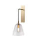 Brass Flared Wall Sconce Light Retro Style 1-Light Clear Glass Wall Mounted Lamp Clearhalo 'Cast Iron' 'Glass' 'Industrial' 'Modern wall lights' 'Modern' 'Tiffany' 'Traditional wall lights' 'Wall Lamps & Sconces' 'Wall Lights' Lighting' 274605