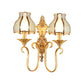 Metal Brass Sconce Light Fixture Curvy 1/2 Heads Traditional Wall Mount Lamp for Living Room Clearhalo 'Wall Lamps & Sconces' 'Wall Lights' Lighting' 274734