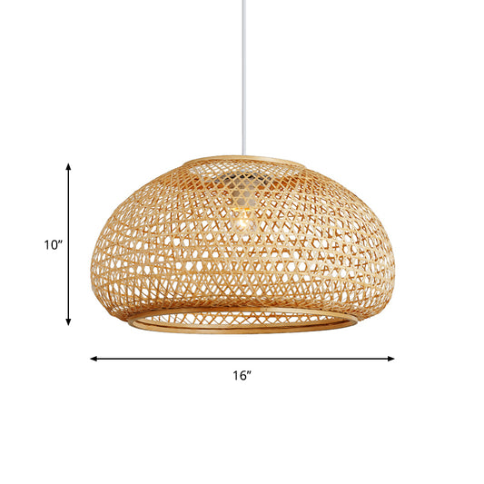 Handcrafted Suspension Pendant Contemporary Bamboo 1 Bulb Wood Hanging Light Kit, 16"/23.5" Wide Clearhalo 'Ceiling Lights' 'Modern Pendants' 'Modern' 'Pendant Lights' 'Pendants' Lighting' 274841