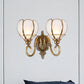 Traditional Flower Sconce Light Fixture 1/2-Bulb Metal Wall Lamp in Brass for Bedroom Clearhalo 'Wall Lamps & Sconces' 'Wall Lights' Lighting' 274850