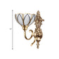 Bowl Hallway Wall Lamp Traditional Metal 1/2 Heads Brass Wall Mounted Light with White Glass Shade Clearhalo 'Wall Lamps & Sconces' 'Wall Lights' Lighting' 274899