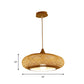 Modernism 1 Bulb Pendant Lighting Wood Donut/Hat Hanging Light Fixture with Bamboo Shade Clearhalo 'Ceiling Lights' 'Modern Pendants' 'Modern' 'Pendant Lights' 'Pendants' Lighting' 274950