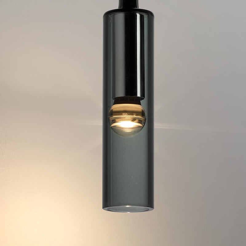 Tubular Wall Sconce Light Modern Style Black Glass 1-Light Wall Mounted Drop Lamp Clearhalo 'Cast Iron' 'Glass' 'Industrial' 'Modern wall lights' 'Modern' 'Tiffany' 'Traditional wall lights' 'Wall Lamps & Sconces' 'Wall Lights' Lighting' 275160