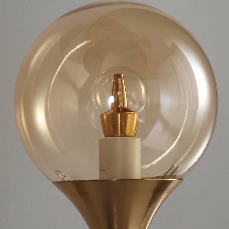 Amber Bare Ball Wall Sconce Retro Style Single Closed Glass Wall Mounted Light Fixture Clearhalo 'Cast Iron' 'Glass' 'Industrial' 'Modern wall lights' 'Modern' 'Tiffany' 'Traditional wall lights' 'Wall Lamps & Sconces' 'Wall Lights' Lighting' 275233