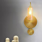 Retro Gooseneck Wall Lamp 1-Light Amber/Clear/Smoke Gray Glass Wall Light Sconce with Lotus Leaf Design Clearhalo 'Cast Iron' 'Glass' 'Industrial' 'Modern wall lights' 'Modern' 'Tiffany' 'Traditional wall lights' 'Wall Lamps & Sconces' 'Wall Lights' Lighting' 275297
