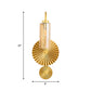Retro Gooseneck Wall Lamp 1-Light Amber/Clear/Smoke Gray Glass Wall Light Sconce with Lotus Leaf Design Clearhalo 'Cast Iron' 'Glass' 'Industrial' 'Modern wall lights' 'Modern' 'Tiffany' 'Traditional wall lights' 'Wall Lamps & Sconces' 'Wall Lights' Lighting' 275302