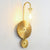 Retro Gooseneck Wall Lamp 1-Light Amber/Clear/Smoke Gray Glass Wall Light Sconce with Lotus Leaf Design Clear Clearhalo 'Cast Iron' 'Glass' 'Industrial' 'Modern wall lights' 'Modern' 'Tiffany' 'Traditional wall lights' 'Wall Lamps & Sconces' 'Wall Lights' Lighting' 275303